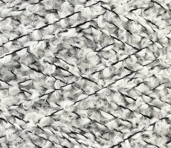 Zegna Baruffa Igloo Nm 2000 – Bouclégarn aus Merinowolle und Mohair col. Grau Mélange